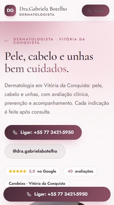 Prévia do site de dermatologista